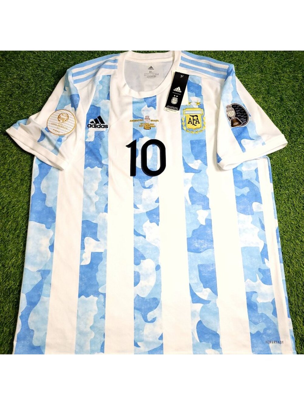 Messi Argentina 2020 2021 2022 COPA AMERICA FINAL Soccer Jersey BNWT XL - Picture 1 of 9